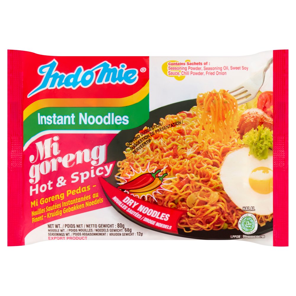 Indomie 辣味炒面 袋装 80g