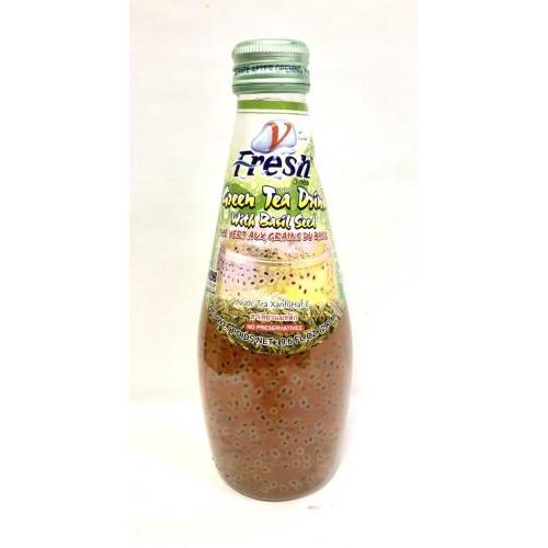 V-FRESH Green Tea with Basil Seeds 290ml