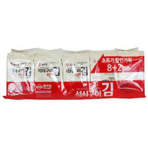 Chongga Seasoned Seaweed Jarae (8+2)x4g