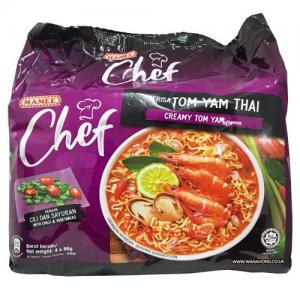 Mamee Chef Instant Noodle – Creamy Tom Yum Flavour 80g (Pack of 4)