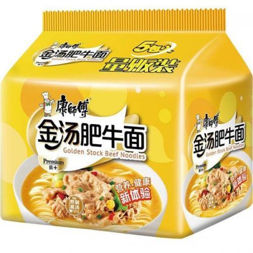 Master Kong Instant Noodle - Golden Soup Artifical Beef Flavour (122g*5 Packs) 610g
