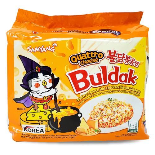 Samyang Buldak Hot Chicken Flavour Ramen - Quadruple Cheese 145g (Pack Of 5)