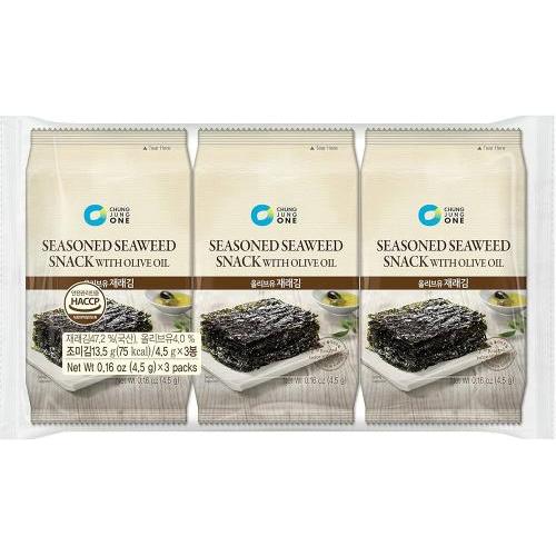 Chung Jung One Seasoned Seaweed Snack With Olive Oil 3*13.5g