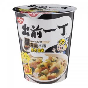 NISSIN Cup Instant Noodle Black Garlic Tonkotsu Flavour, 72g