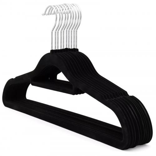 H-Line Velvet Black Hangers-10pks
