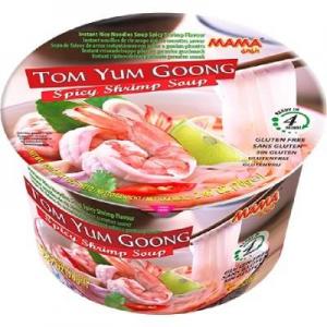 Mama Brand Instant Bowl Rice Noodles Soup Spicy Shrimp Flavour (Tom Yum Gong) 70g