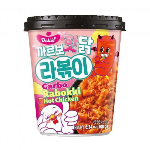 Delief Instant Cup Rabokki Rice Cake Carbo Hot Chicken Flavour 180g